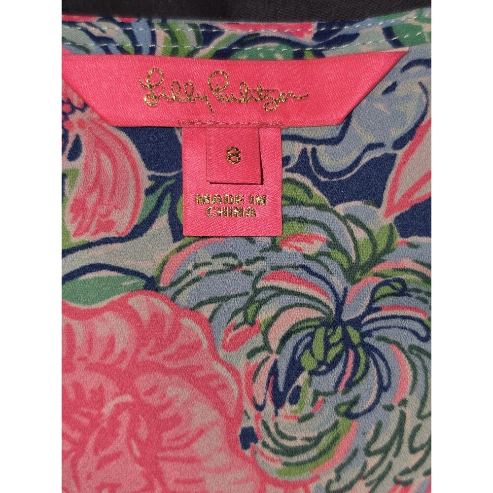 NWOT Lilly Pulitzer Cristiana Dress Oyster Bay Navy Always Be Blooming Size 8! - Picture 5 of 8